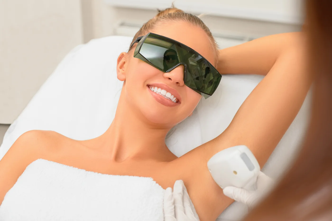 Laser hair removal treatment illustration