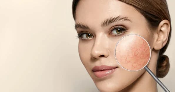 Rosacea facial treatment illustration